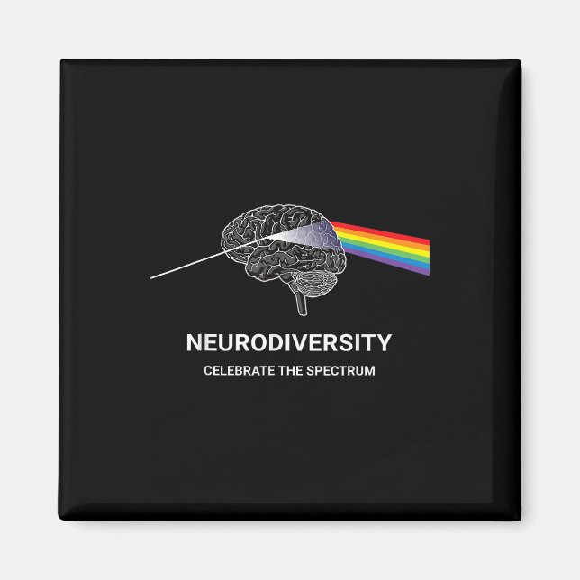 Neurodiversity Autism Spectrum Asd Adhd Rainbow Magnet (Front)