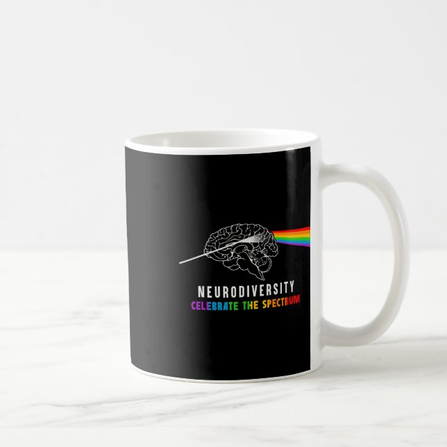 Neurodiversity Autism Spectrum Brain Asd Adhd Rain Coffee Mug (Right)