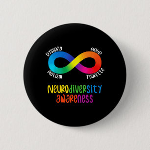 Neurodiversity Awareness Adhd Au Dyslexia Tourette 6 Cm Round Badge