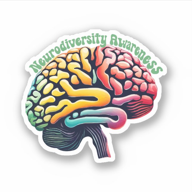 Neurodiversity Awareness Brain Illustration (Front)