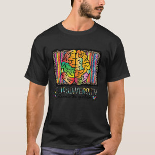 Neurodiversity Awareness Support Autism Rainbow Br T-Shirt