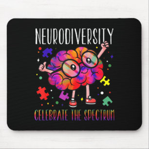 Neurodiversity brain asd adhd autism awareness mouse pad