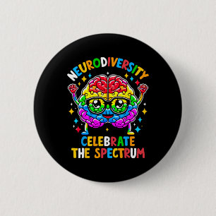 Neurodiversity Brain Autism Awareness 6 Cm Round Badge