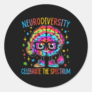 Neurodiversity Brain Autism Awareness Asd Adhd Classic Round Sticker
