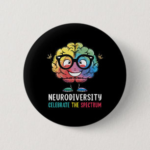 Neurodiversity Brain Autism Awareness Asd Adhd Men 6 Cm Round Badge