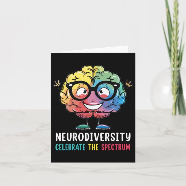 Neurodiversity Brain Autism Awareness Asd Adhd Men Card (Front)