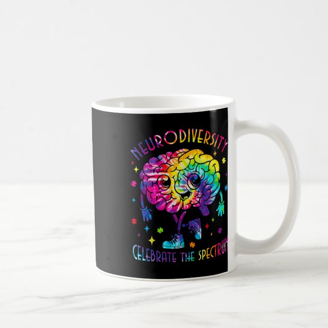 Neurodiversity Brain Autism Awareness Asd Adhd Men Coffee Mug (Right)