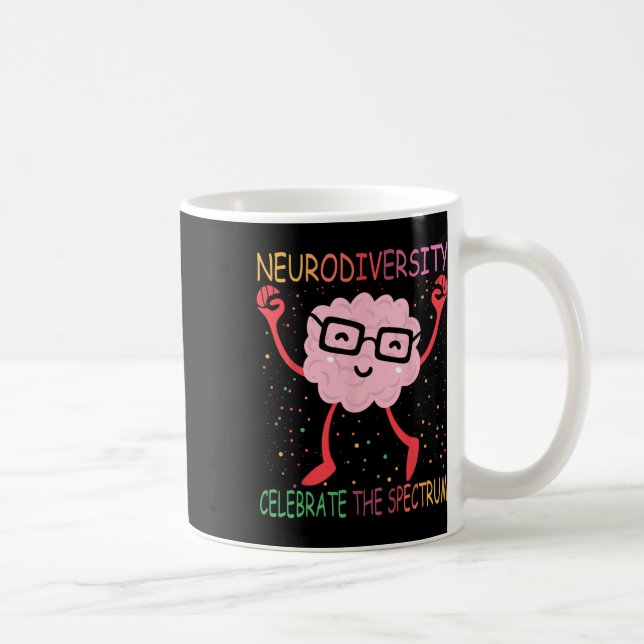 Neurodiversity Brain Autism Awareness Asd Adhd Men Coffee Mug (Right)