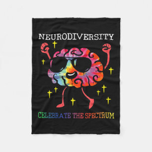 Neurodiversity Brain Autism Awareness Asd Adhd Men Fleece Blanket