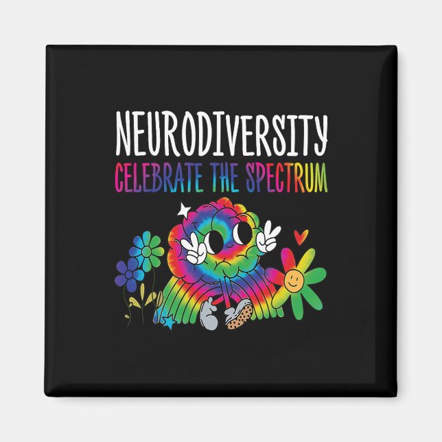 Neurodiversity Brain Autism Awareness Asd Adhd Men Magnet (Front)