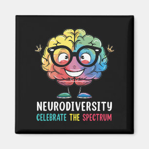 Neurodiversity Brain Autism Awareness Asd Adhd Men Magnet