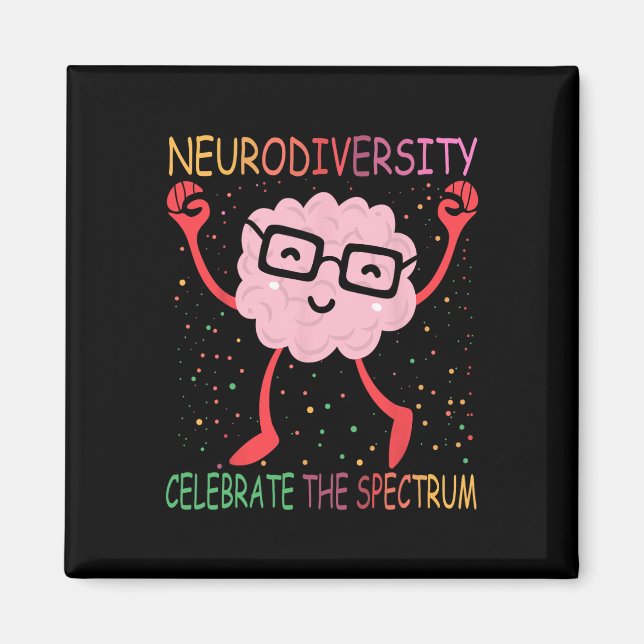 Neurodiversity Brain Autism Awareness Asd Adhd Men Magnet (Front)