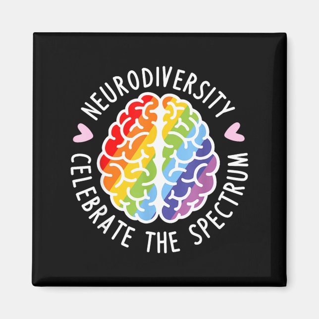 Neurodiversity Brain Autism Awareness ASD ADHD Men Magnet (Front)