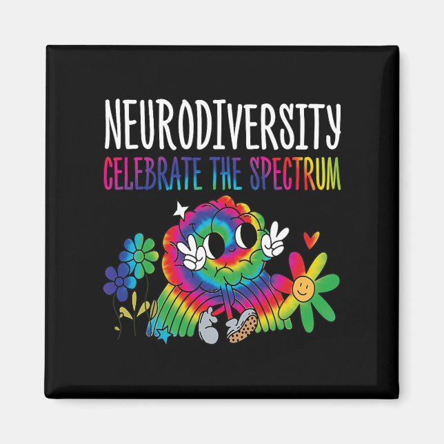 Neurodiversity Brain Autism Awareness Asd Adhd Men Magnet (Front)