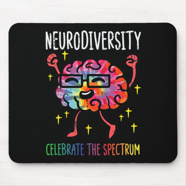Neurodiversity Brain Autism Awareness Asd Adhd Men Mouse Pad (Front)