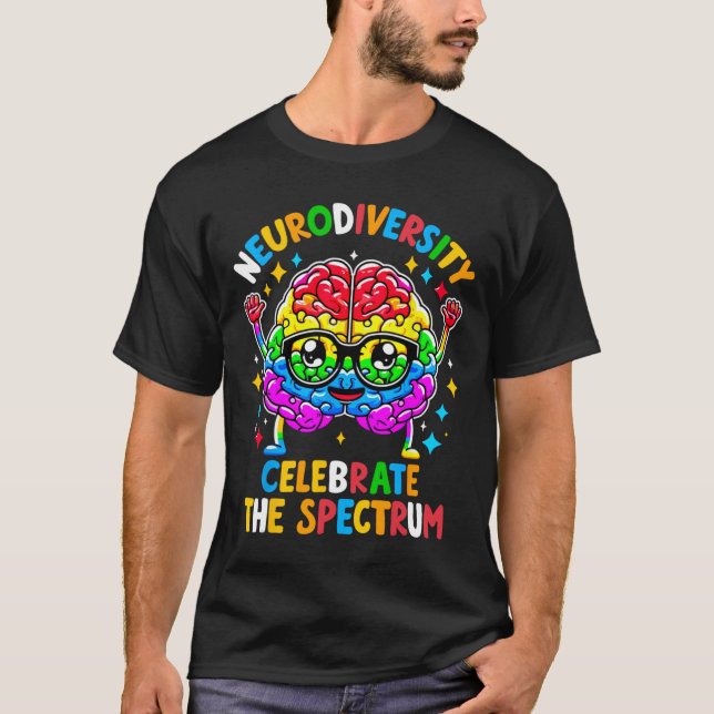 Neurodiversity Brain Autism Awareness  T-Shirt (Front)