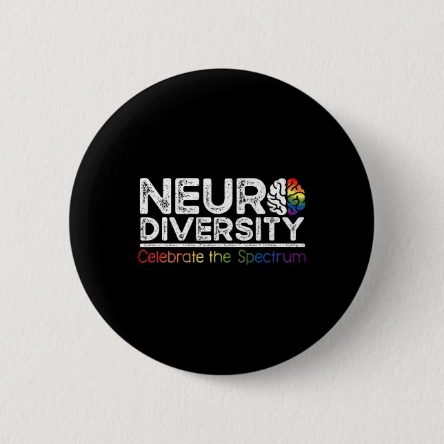 Neurodiversity Celebrate Mental Health Adhd Autism 6 Cm Round Badge (Front)