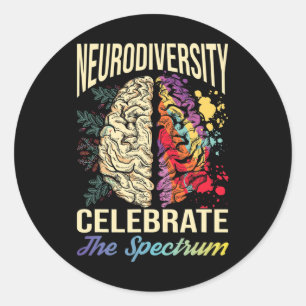 Neurodiversity Celebrate The Spectrum Autism Asd A Classic Round Sticker