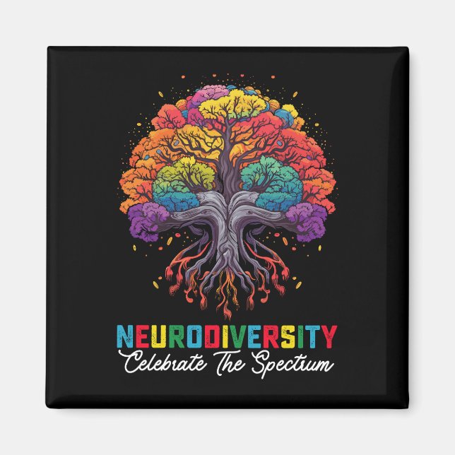 Neurodiversity Celebrate The Spectrum Autism Magnet (Front)