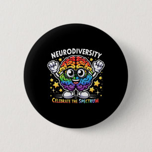 Neurodiversity Celebrate The Spectrum Brain Autism 6 Cm Round Badge