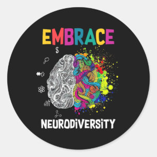 Neurodiversity Celebrate The Spectrum Brain Autism Classic Round Sticker
