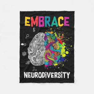 Neurodiversity Celebrate The Spectrum Brain Autism Fleece Blanket