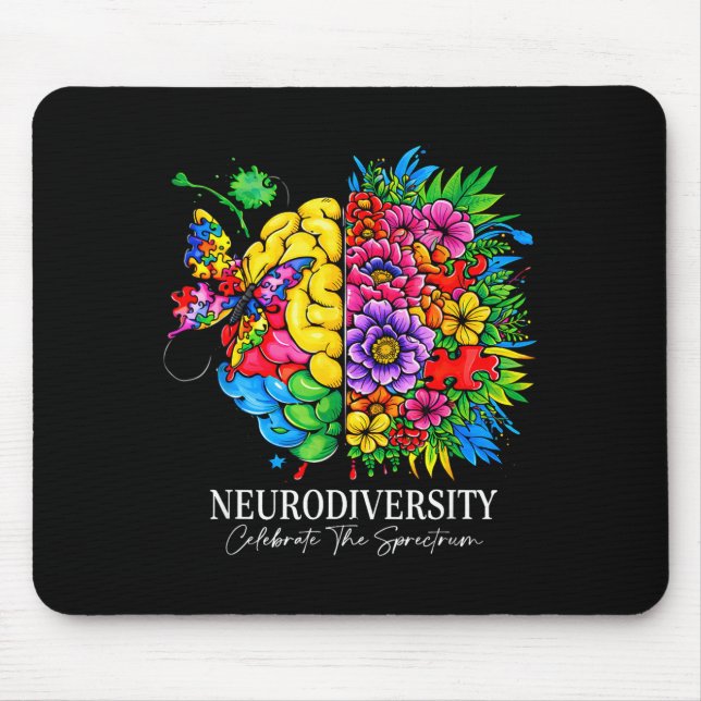 Neurodiversity celebrate the spectrum  mouse pad (Front)