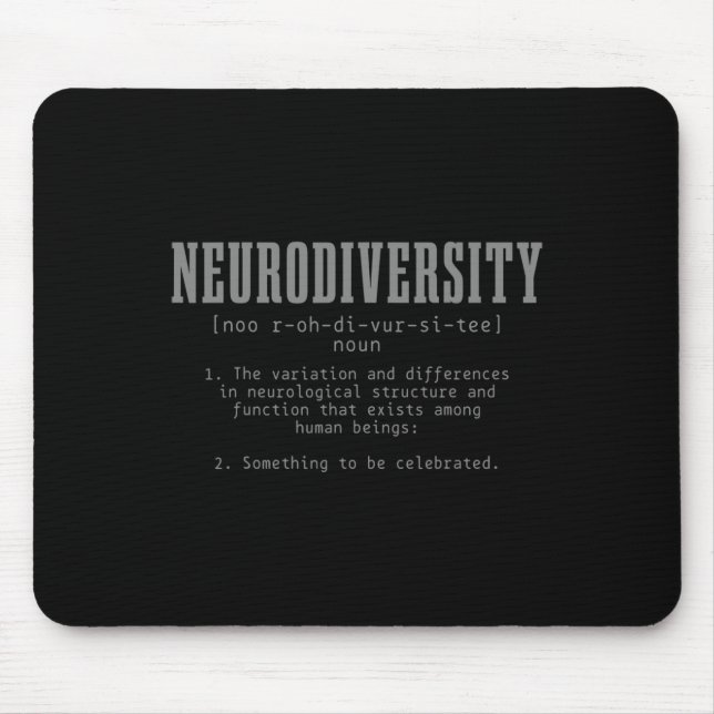 Neurodiversity Definition Autism Awareness Month  Mouse Pad (Front)