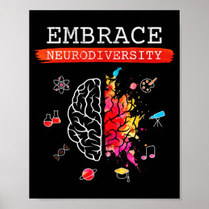 Neurodiversity Embrace Adhd Autism Asd Awareness G Poster