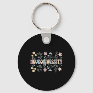 Neurodiversity Flowers Autism Neurodivergent 1 Key Ring