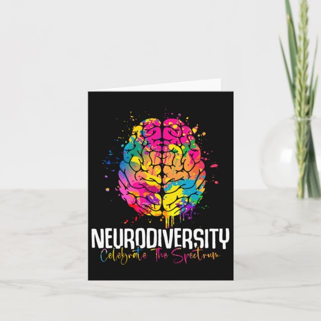 Neurodiversity Flowers Neurodivergent Autism Aware Card (Front)