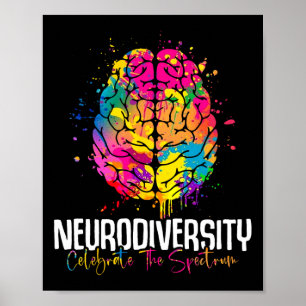 Neurodiversity Flowers Neurodivergent Autism Aware Poster