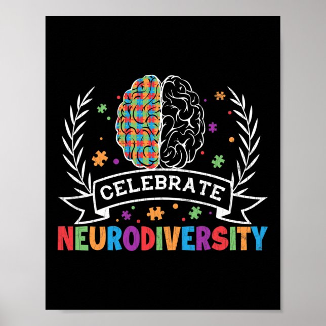 Neurodiversity Funny Dyslexia Awareness Graphic  Poster (Front)