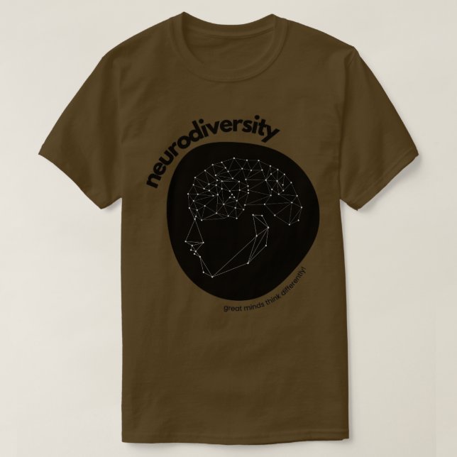 neurodiversity great minds think differently T-Shirt (Design Front)
