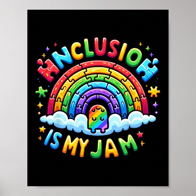 Neurodiversity Inclusion Is My Jam Autism Awarenes Poster (Front)