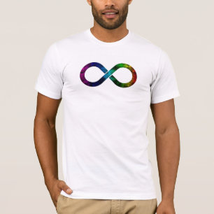 Neurodiversity infinity watercolor over black T-Shirt