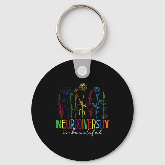 Neurodiversity is beautiful autism awareness key ring (Front)