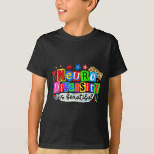 Neurodiversity is beautiful leopard funny autism T-Shirt