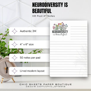 Neurodiversity is Beautiful Lined 3M Post-it® Note
