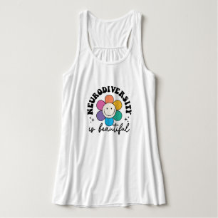 "Neurodiversity is Beautiful" Retro Flower Singlet