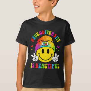 Neurodiversity Is Beautiful Smile Face Autism Awar T-Shirt