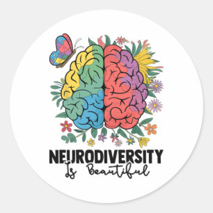 Neurodiversity Is Beautiful Sped Adhd Autism Aware Classic Round Sticker