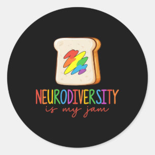 Neurodiversity Is My Jam Adhd Autism Awareness Sup Classic Round Sticker