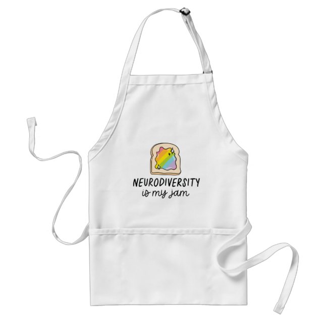 Neurodiversity Is My Jam Rainbow Toast Standard Apron (Front)