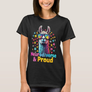 Neurodiversity Llama Autism Awareness Month T-Shirt