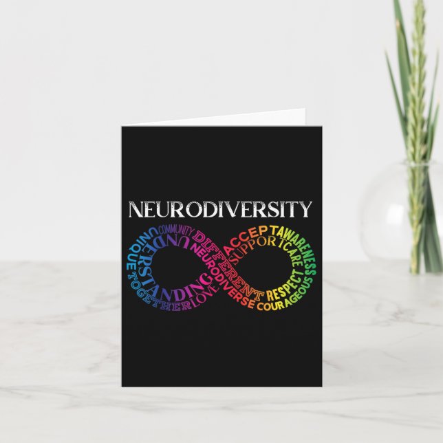 Neurodiversity Neurodivergent Rainbow Infinity Adh Card (Front)