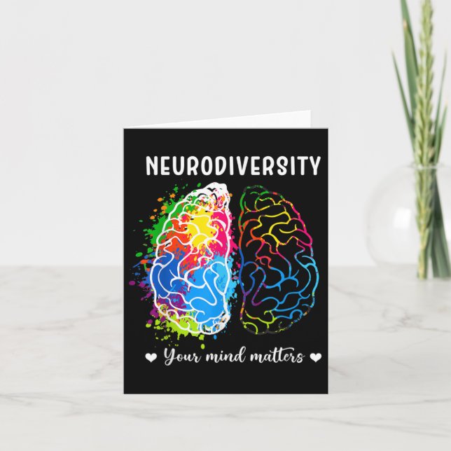 Neurodiversity Positivity Your Mind Autism Awarene Card (Front)