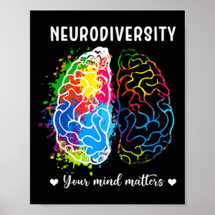 Neurodiversity Positivity Your Mind Autism Awarene Poster