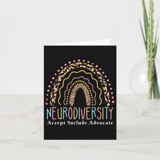 Neurodiversity Rainbow Accept Advocate Love Autism Card (Front)