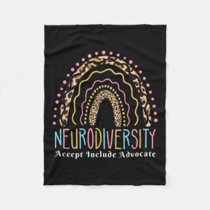 Neurodiversity Rainbow Accept Advocate Love Autism Fleece Blanket